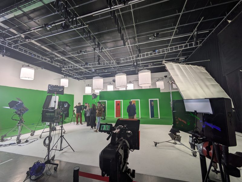 film studio with greenscreen